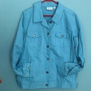 Fancy Light Blue Jean Jacket Denim&Co